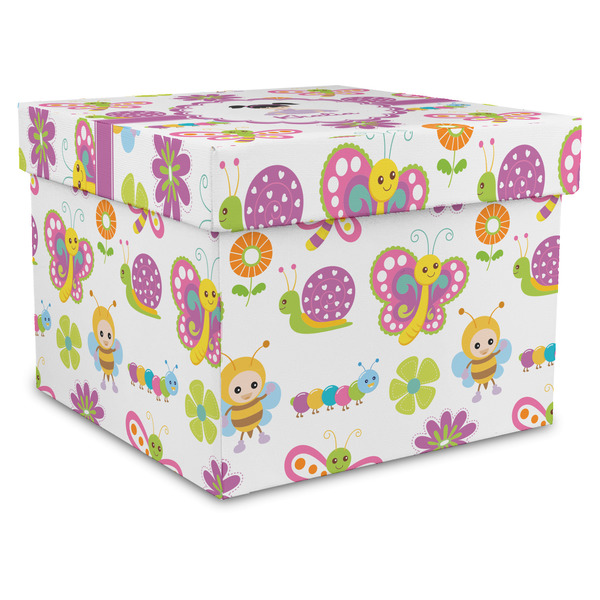 Custom Butterflies Gift Box with Lid - Canvas Wrapped - X-Large (Personalized)
