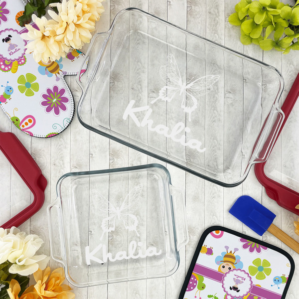 Butterflies Glass Baking Dish Set - LIFESTYLE