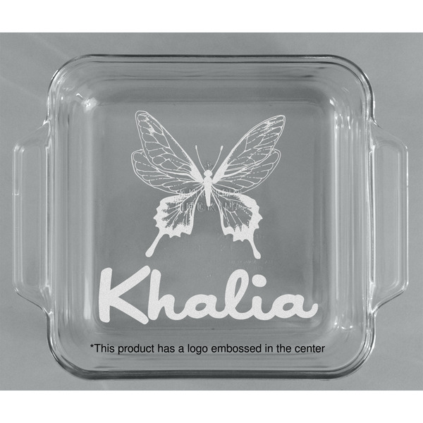 Butterflies Glass Cake Dish - APPROVAL (8x8)