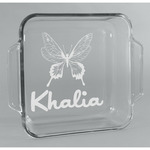 Butterflies Glass Cake Dish - 8in x 8in (Personalized)