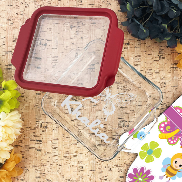 Butterflies Glass Cake Dish - LIFESTYLE (8x8)