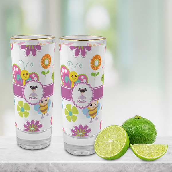 Butterflies Glass Shot Glass - 2 oz - LIFESTYLE