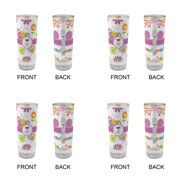 Butterflies Glass Shot Glass - 2 oz - Set of 4 - APPROVAL