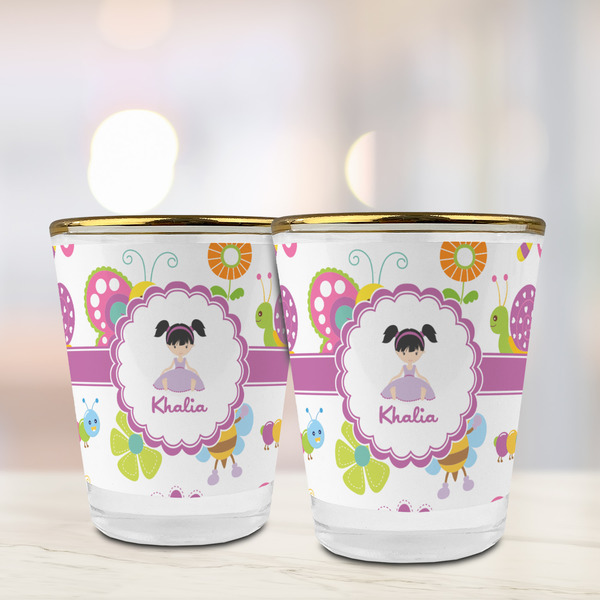 Butterflies Glass Shot Glass - with gold rim - LIFESTYLE