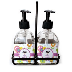 Butterflies Glass Soap & Lotion Bottle Set (Personalized)