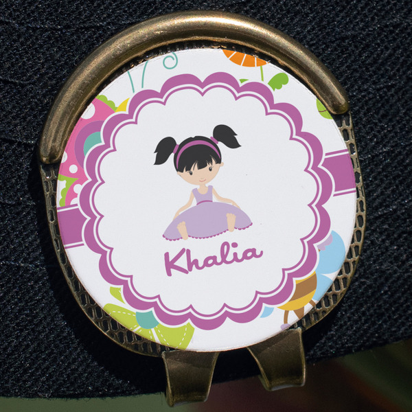 Butterflies Golf Ball Marker Hat Clip - Gold - Close Up