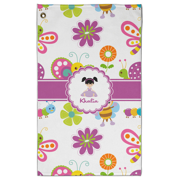 Custom Butterflies Golf Towel - Poly-Cotton Blend w/ Name or Text