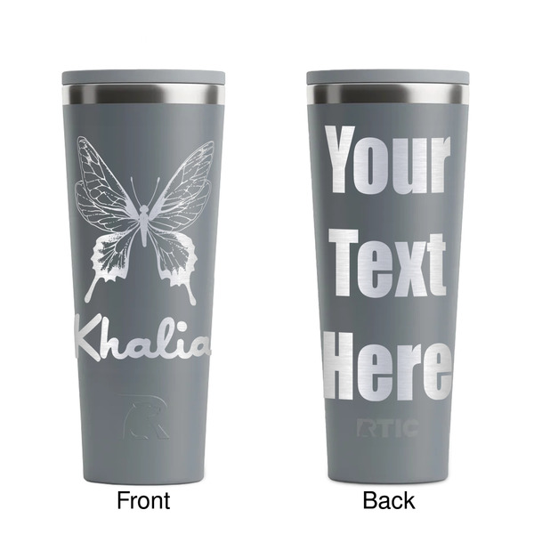 Butterflies Grey RTIC Everyday Tumbler - 28 oz. - Front and Back