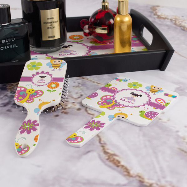 Butterflies Hair Brush and Hand Mirror - Bathroom Scene