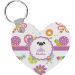 Butterflies Heart Plastic Keychain w/ Name or Text