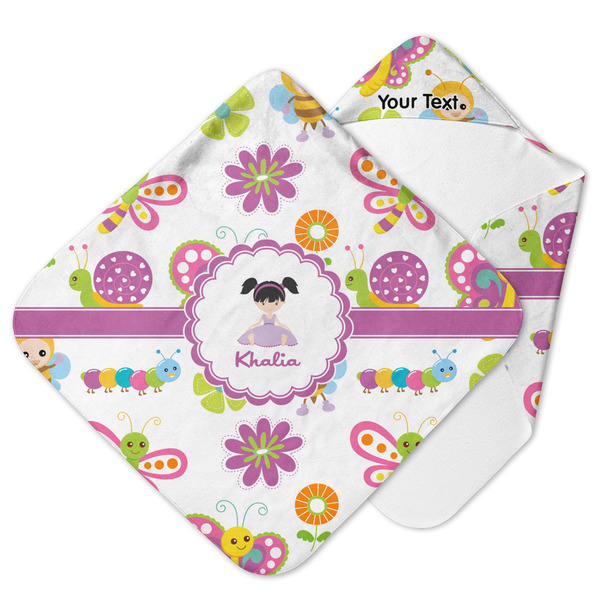 Custom Butterflies Hooded Baby Towel (Personalized)