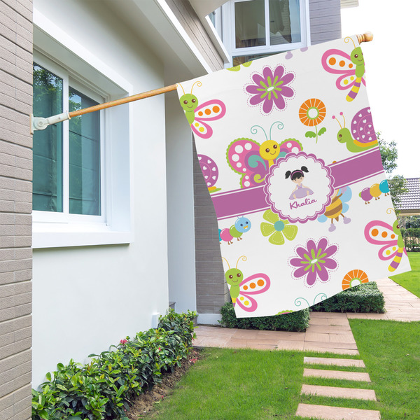Butterflies House Flags - Double Sided - LIFESTYLE