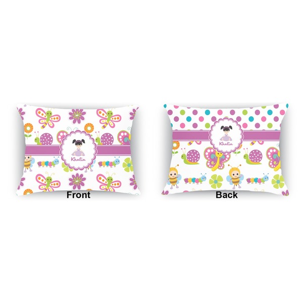 Butterflies  Indoor Rectangular Burlap Pillow (Front and Back)