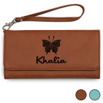 Butterflies Ladies Leather Wallet - Laser Engraved (Personalized)