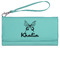 Butterflies Ladies Wallet - Leather - Teal - Front View