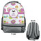 Butterflies Large Backpack - Gray - Front & Back View