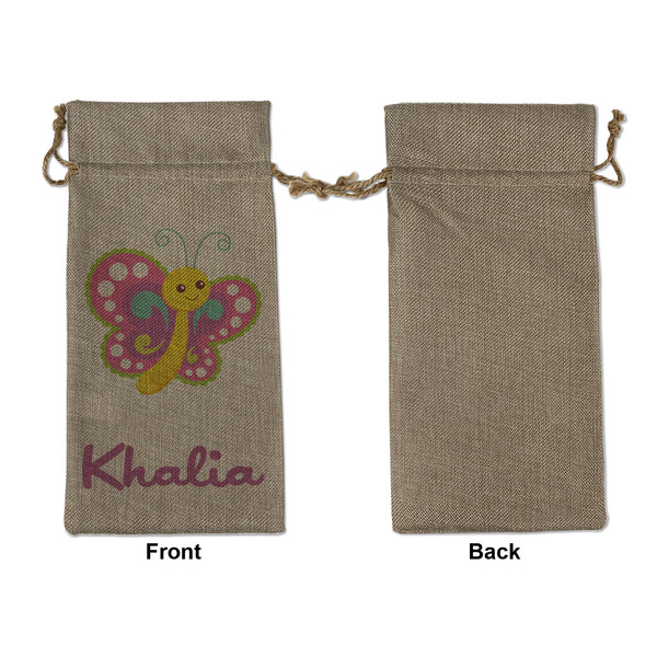 Butterflies Large Burlap Gift Bags - Front Approval