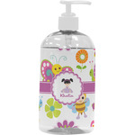 Butterflies Plastic Soap / Lotion Dispenser (16 oz - Large - White) (Personalized)