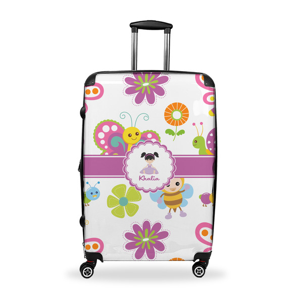 Custom Butterflies Suitcase - 28" Large - Checked w/ Name or Text