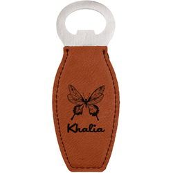Butterflies Leatherette Bottle Opener - Double Sided (Personalized)