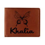 Butterflies Leatherette Bifold Wallet - Double Sided (Personalized)