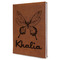 Butterflies Leather Sketchbook - Large - Single Sided - Angled View