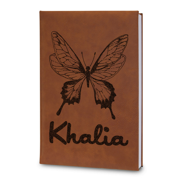 Custom Butterflies Leatherette Journal - Large - Double Sided (Personalized)