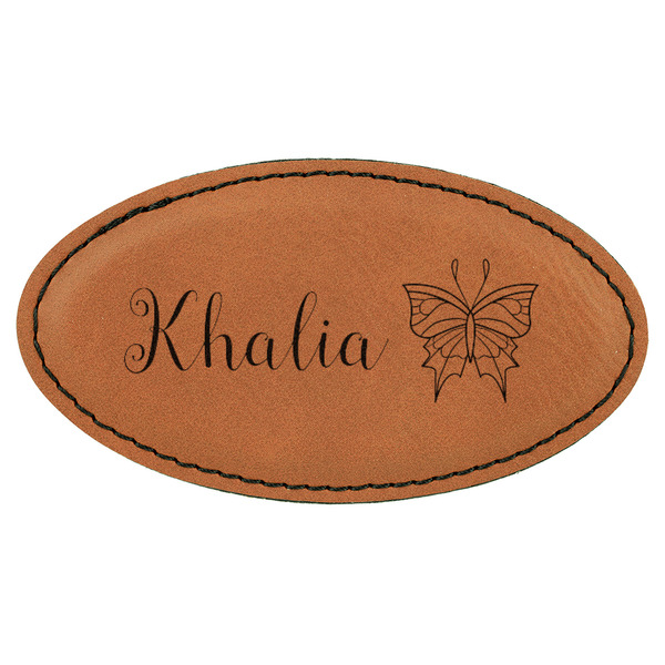 Custom Butterflies Leatherette Oval Name Badge with Magnet (Personalized)