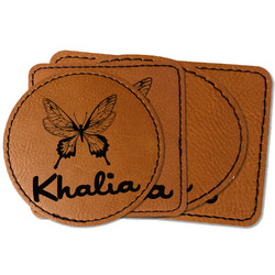 Butterflies Faux Leather Iron On Patch (Personalized)