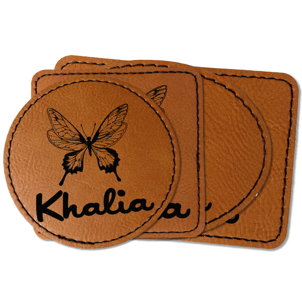 Custom Butterflies Faux Leather Iron On Patch (Personalized)