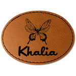 Butterflies Faux Leather Iron On Patch - Oval (Personalized)