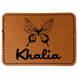 Butterflies Faux Leather Iron On Patch - Rectangle (Personalized)