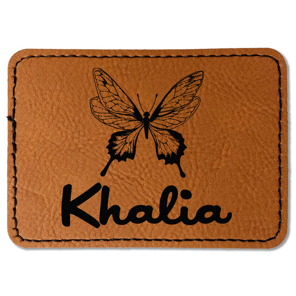 Custom Butterflies Faux Leather Iron On Patch - Rectangle (Personalized)