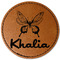 Butterflies Faux Leather Iron On Patch - Round (Personalized)