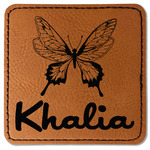 Butterflies Faux Leather Iron On Patch - Square (Personalized)