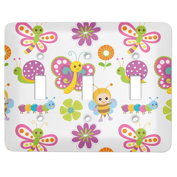 Custom Butterflies Light Switch Cover (3 Toggle Plate)