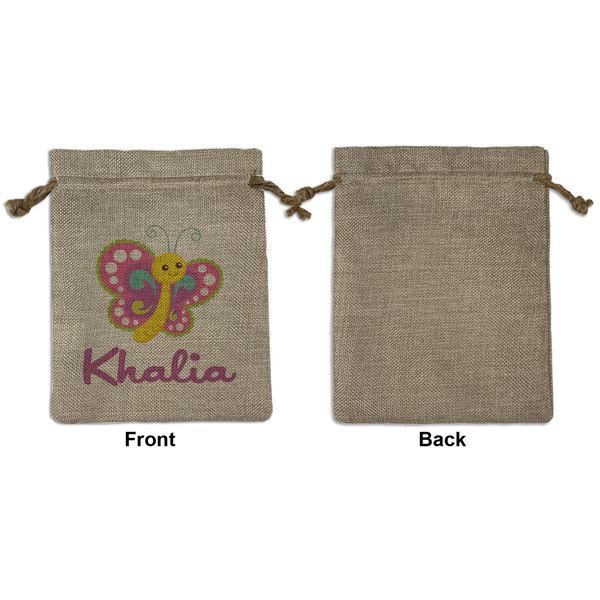 Butterflies Medium Burlap Gift Bag - Front Approval