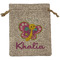 Butterflies Medium Burlap Gift Bag - Front (Personalized)