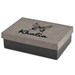 Butterflies Gift Boxes w/ Engraved Leather Lid (Personalized)