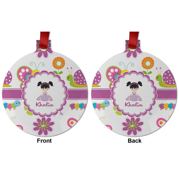 Butterflies Metal Ball Ornament - Front and Back