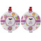 Butterflies Metal Ball Ornament - Front and Back