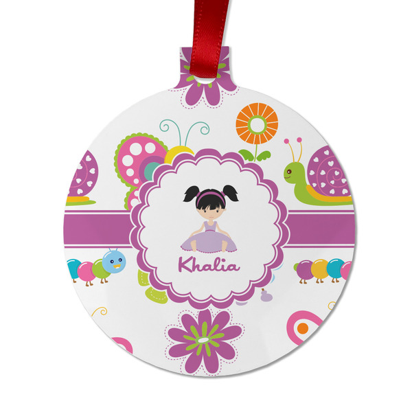 Custom Butterflies Metal Ball Ornament - Double Sided w/ Name or Text