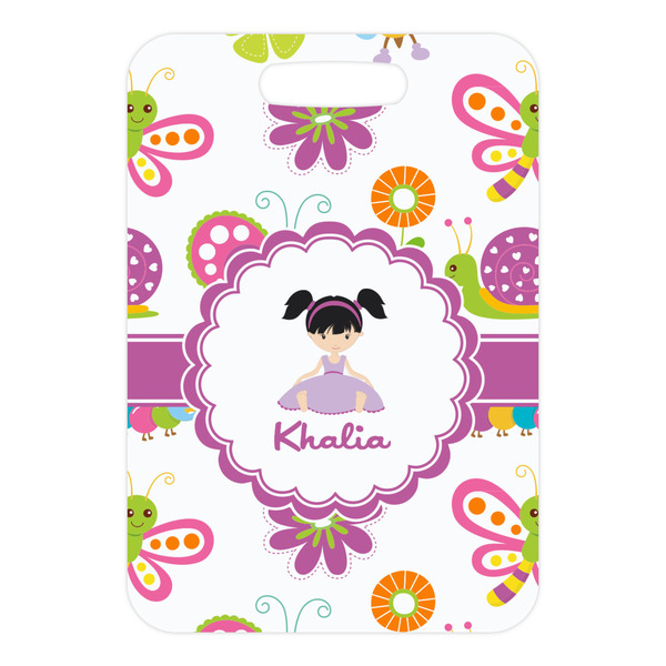 Butterflies Metal Luggage Tag - Front Without Strap