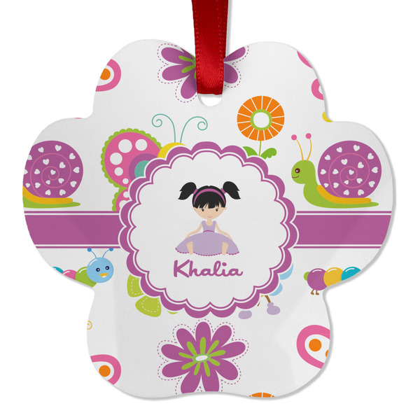 Custom Butterflies Metal Paw Ornament - Double Sided w/ Name or Text