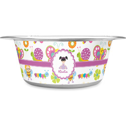 Butterflies Stainless Steel Dog Bowl - Medium (Personalized)