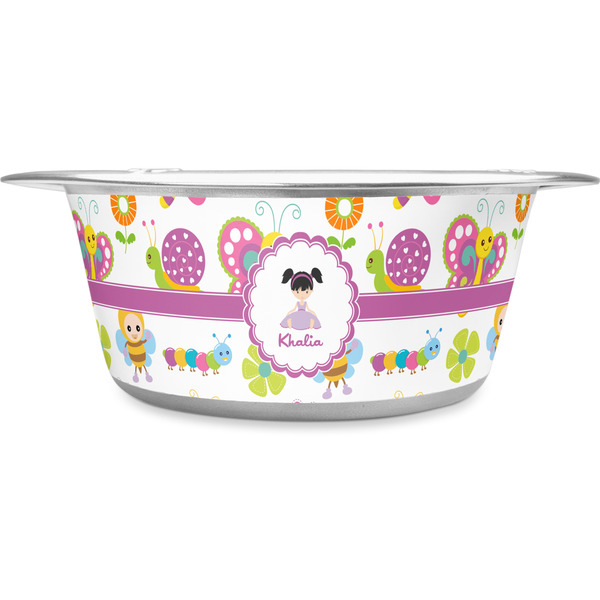 Custom Butterflies Stainless Steel Dog Bowl - Large (Personalized)