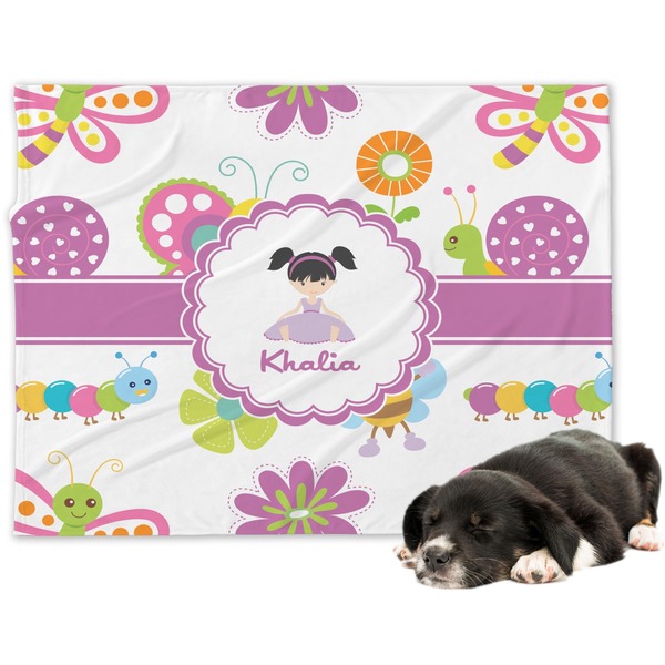 Custom Butterflies Dog Blanket - Large (Personalized)