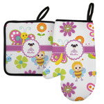 Butterflies Left Oven Mitt & Pot Holder Set w/ Name or Text