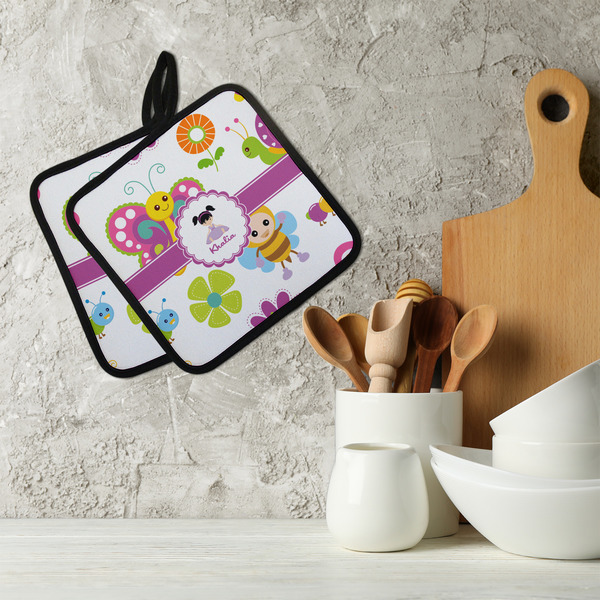 Butterflies Neoprene Pot Holder - Set of 2  LIFESTYLE