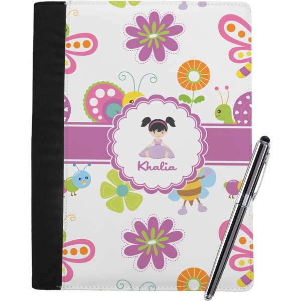 Custom Butterflies Notebook Padfolio - Large w/ Name or Text